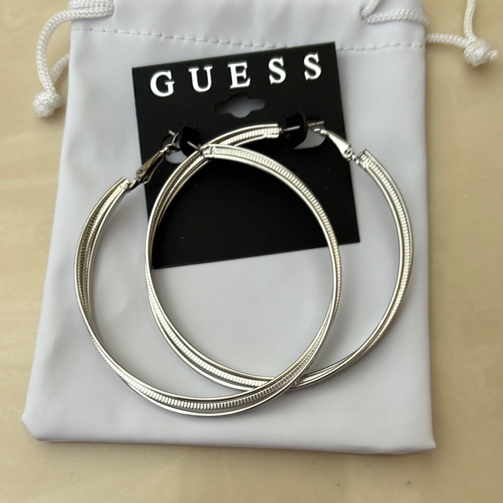 Guess Silver Hoop Earrings